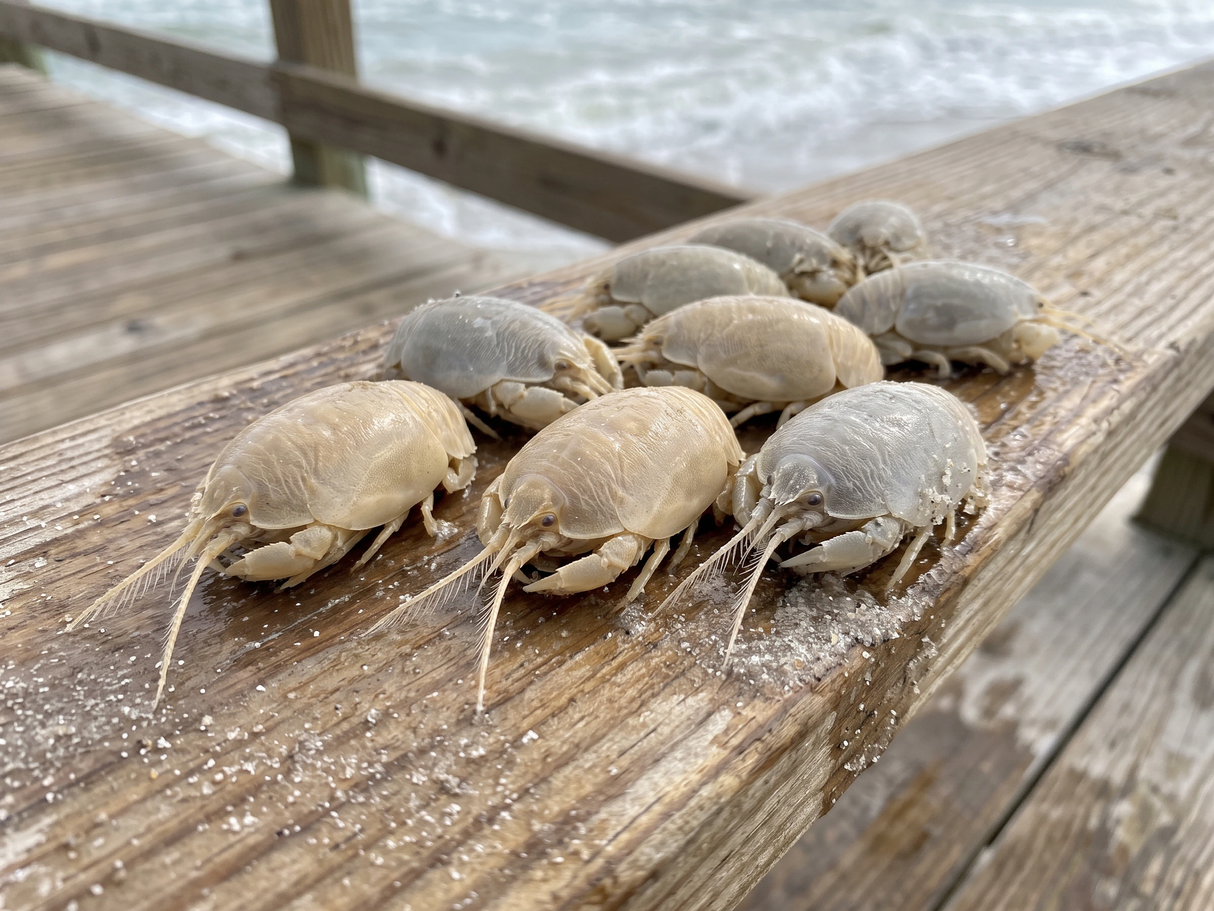 Sand fleas or prepared surf bait