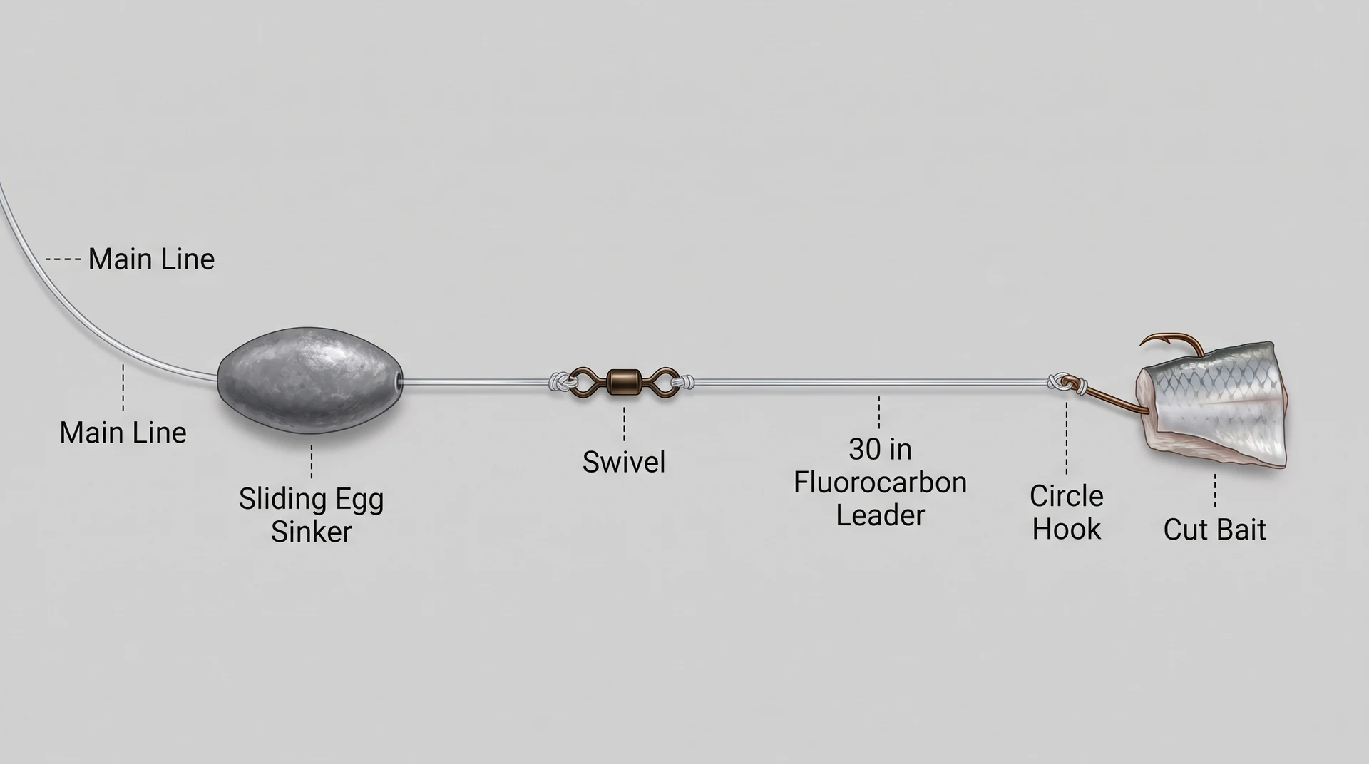 Fish Finder Rig instructional component diagram