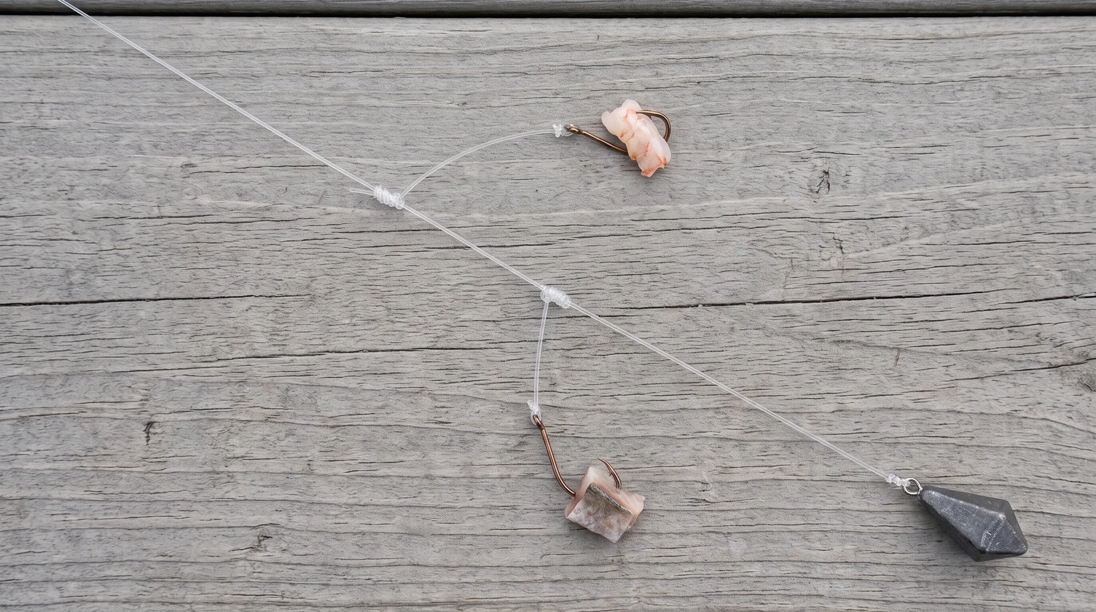 High-Low Rig arranged on a dock for identification