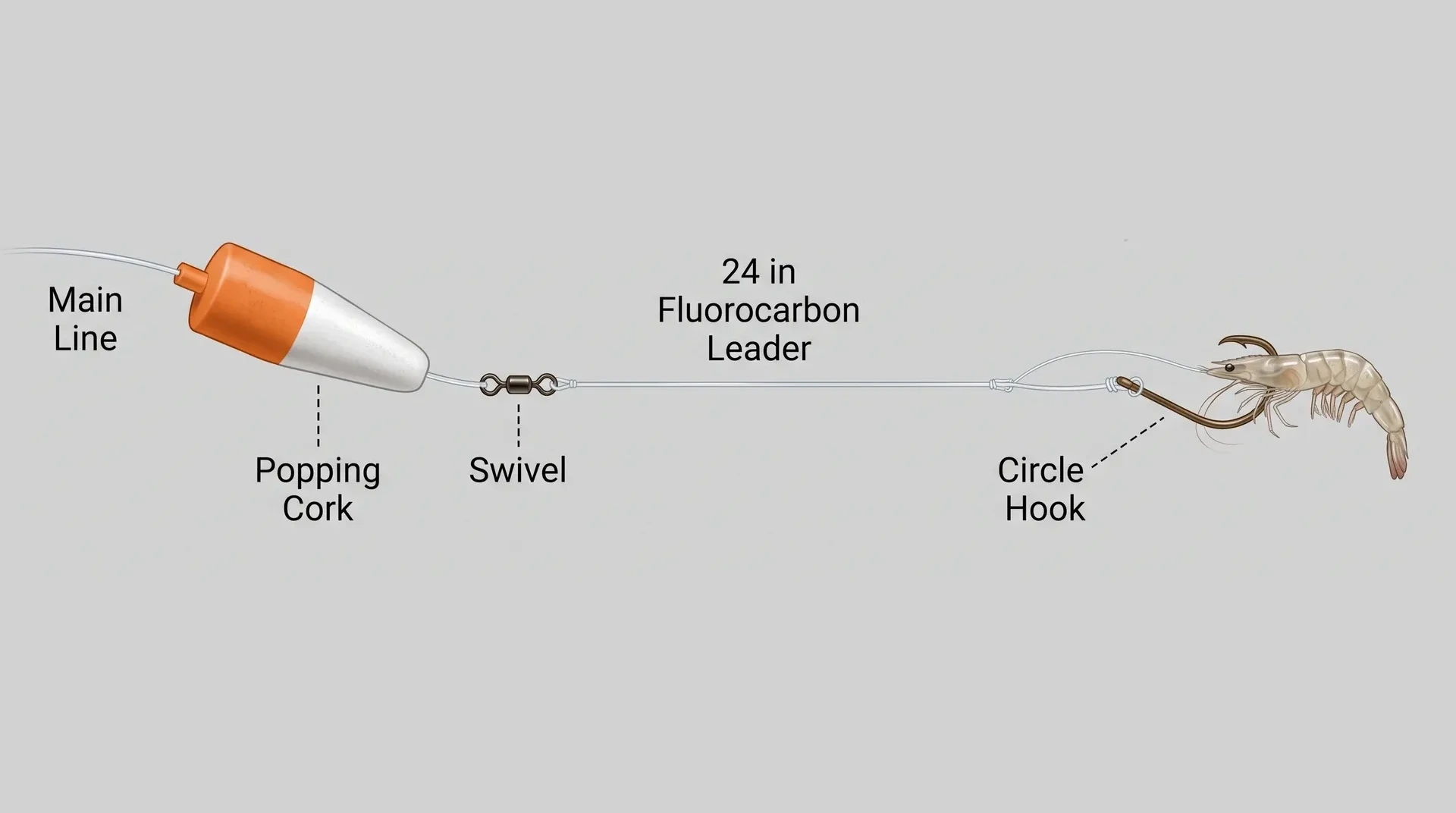 Popping Cork Rig instructional component diagram
